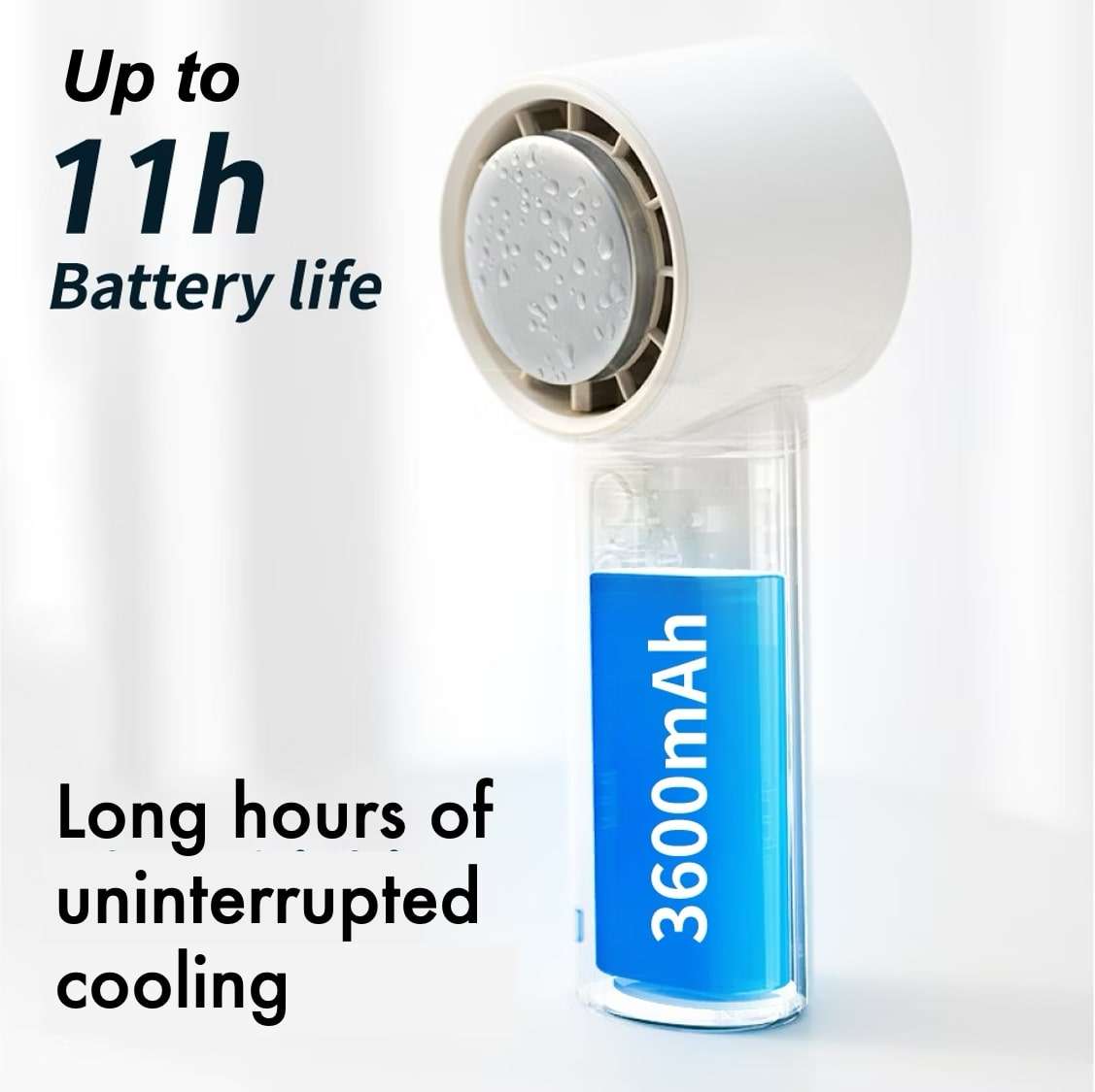 Handheld Turbo Fan with Instant Cooling Pad