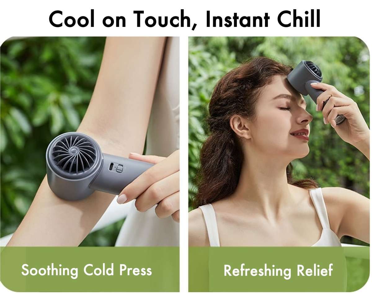 Handheld Turbo Fan with Instant Cooling Pad