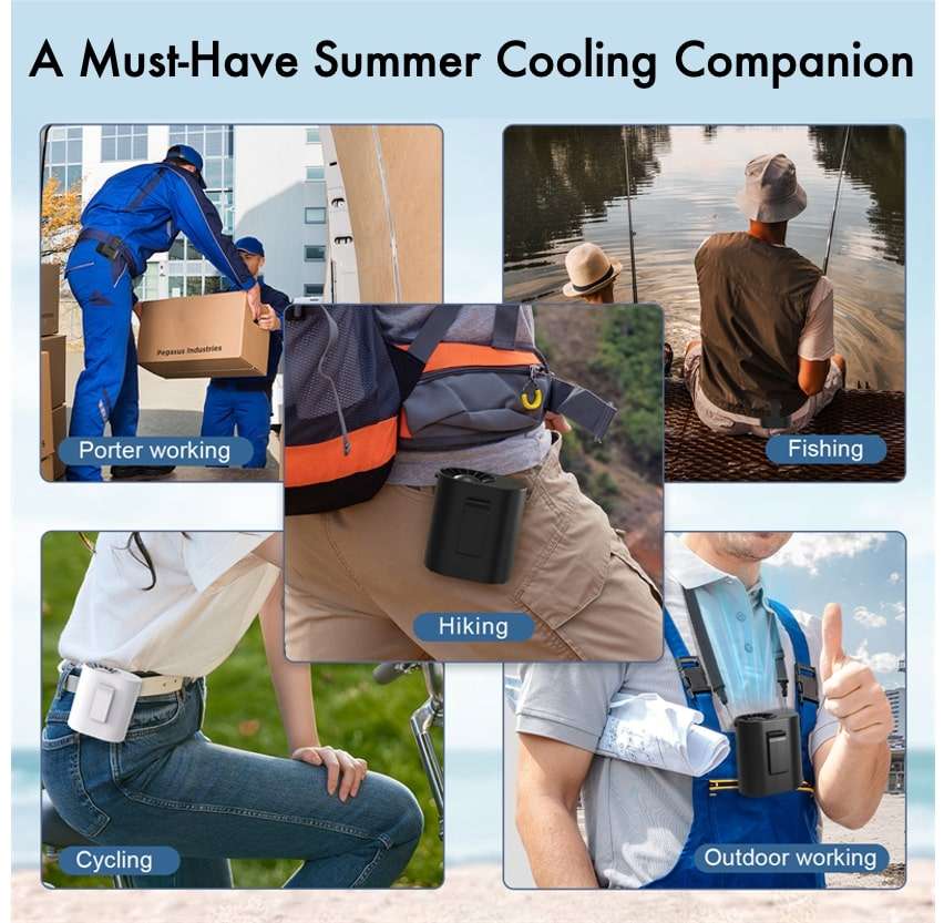 Waist and Neck Wearable Fan