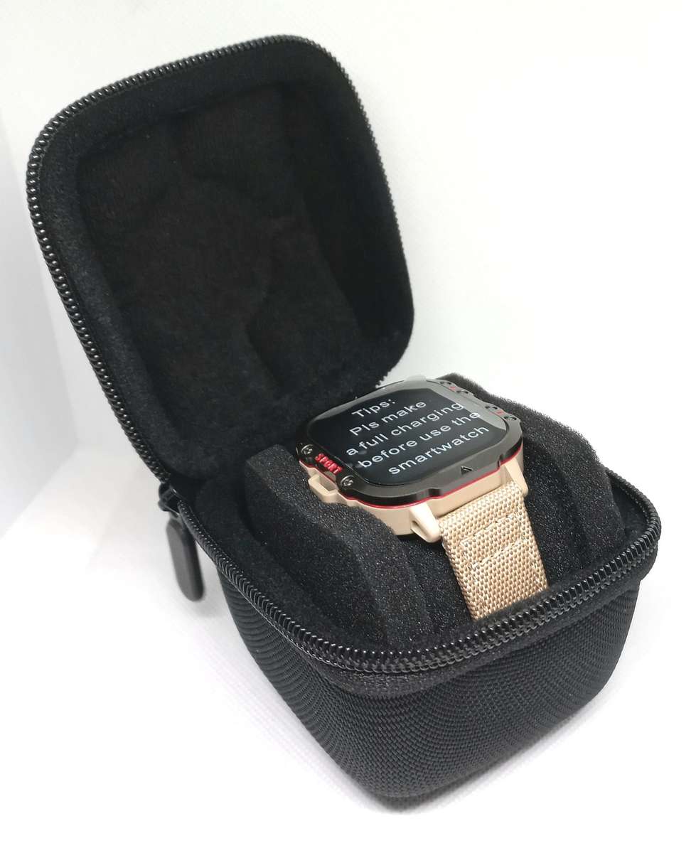 Unique Khaki smart watch with canvas strap