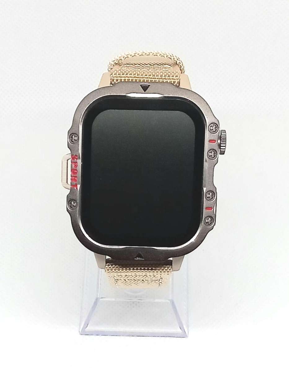 Unique Khaki smart watch with canvas strap