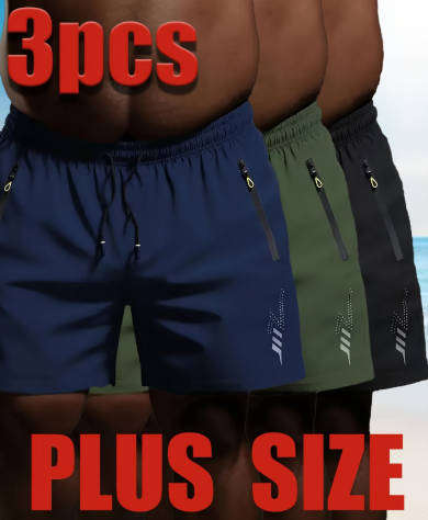 3 Pcs Plus size athletic shorts for men - 3XL (Waist 114-120cm)