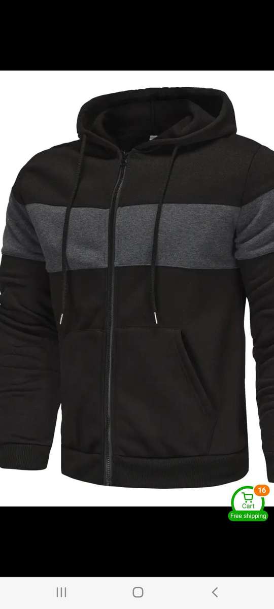 Winter leftover special - Black and gray zippered hoodie