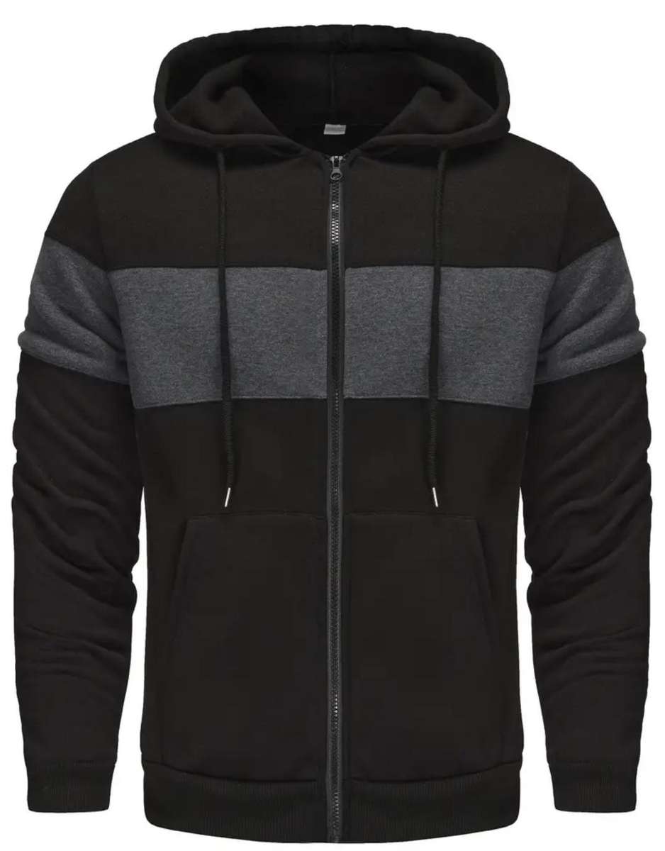 Winter leftover special - Black and gray zippered hoodie