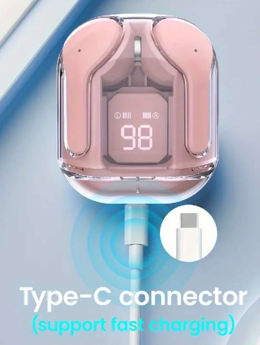 TWS wireless earphones and power bank - Pink