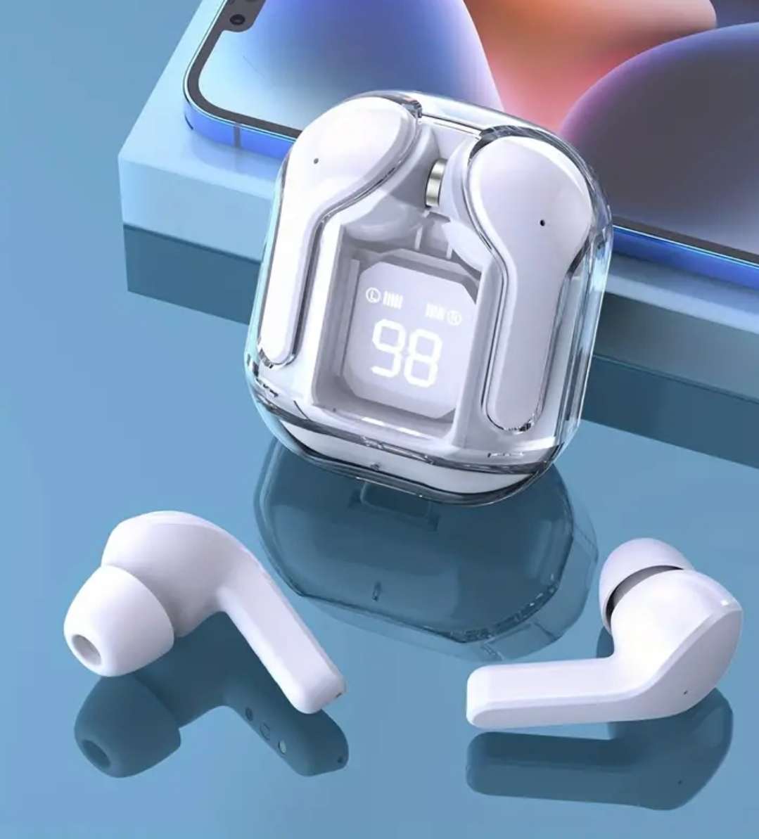 True wireless stereo earbuds white