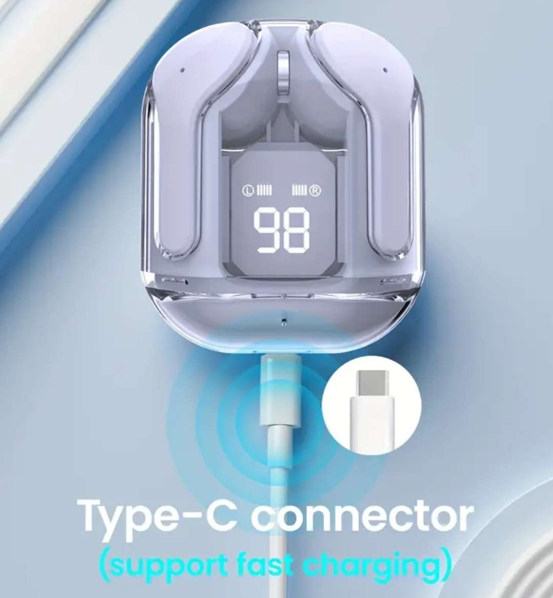 TWS wireless earphones and power bank - White