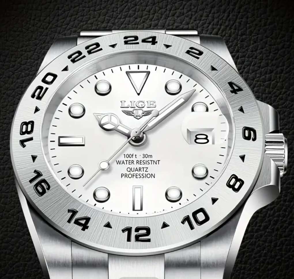 Lige branded waterproof mens watch
