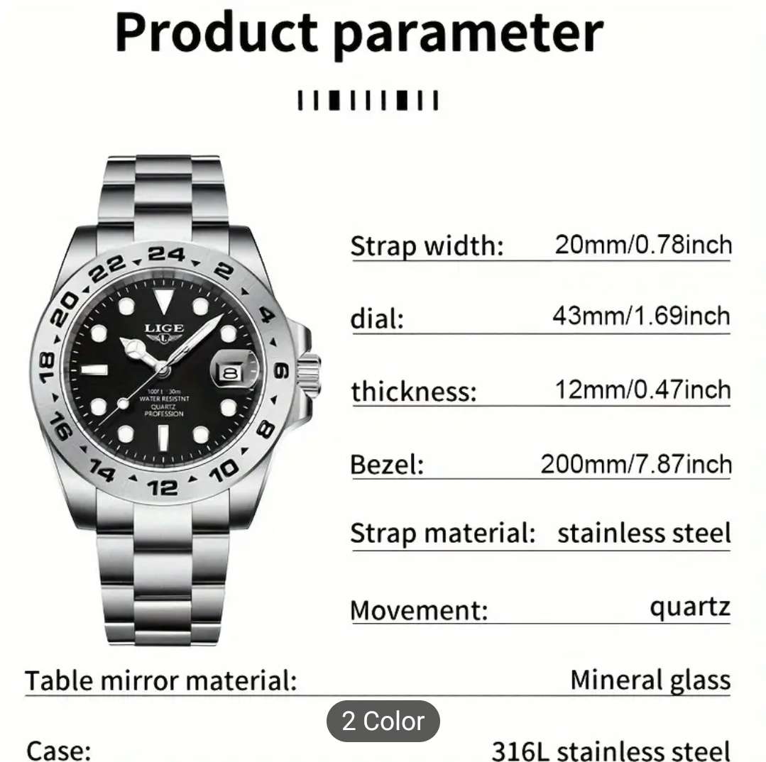 Lige mens Stainless Steel Watch