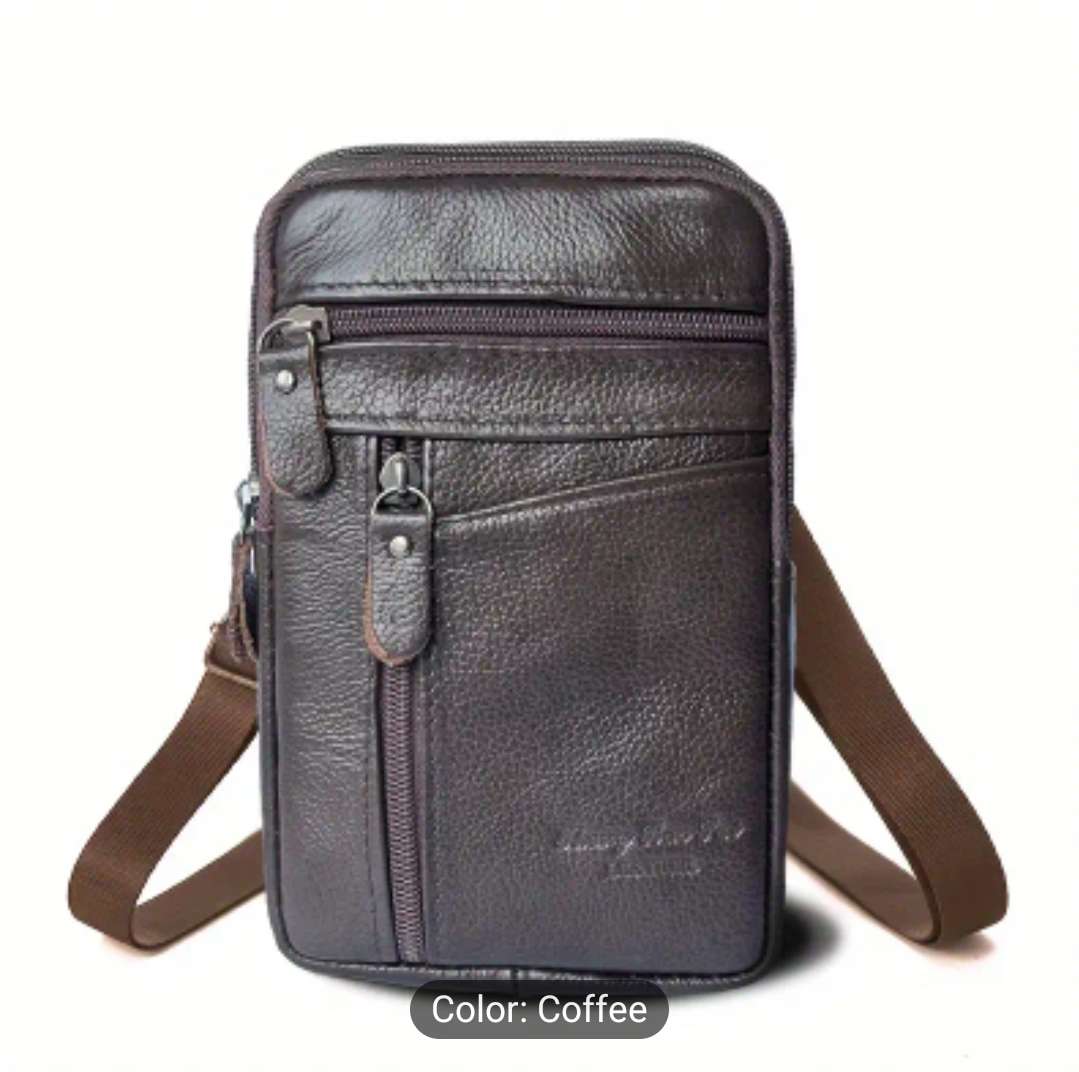 Cow hide split leather waist or sling bag