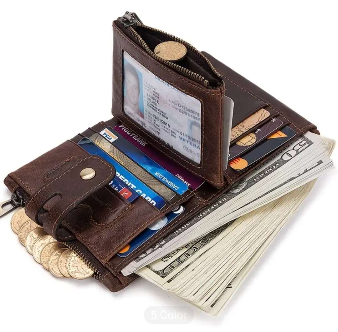 JEEP Genuine cow hide leather RFID mens wallet