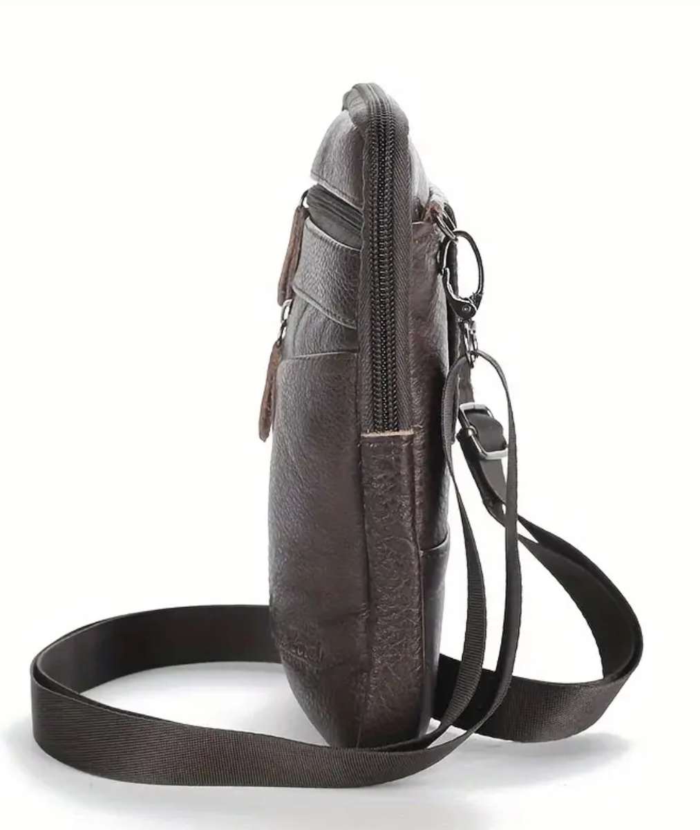 Cow hide split leather waist or sling bag