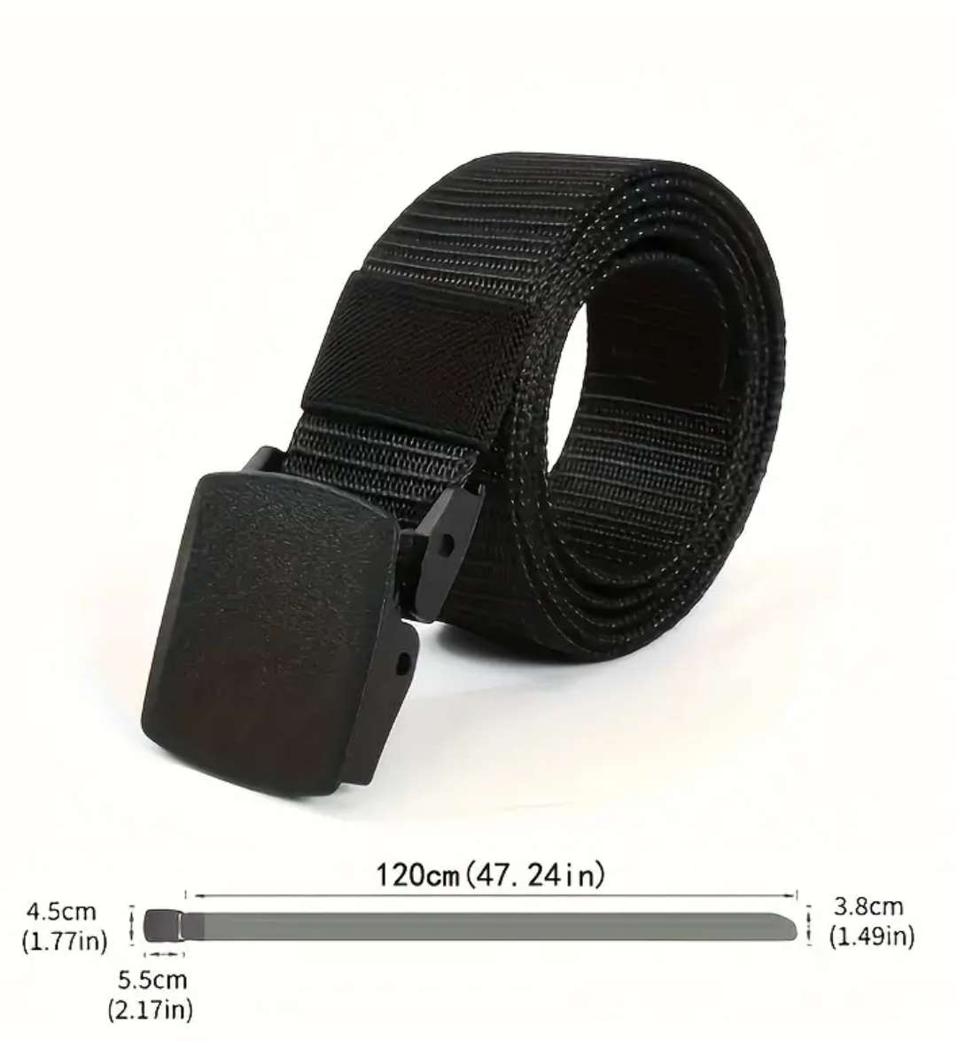 Nylon belt with quick release buckle - black