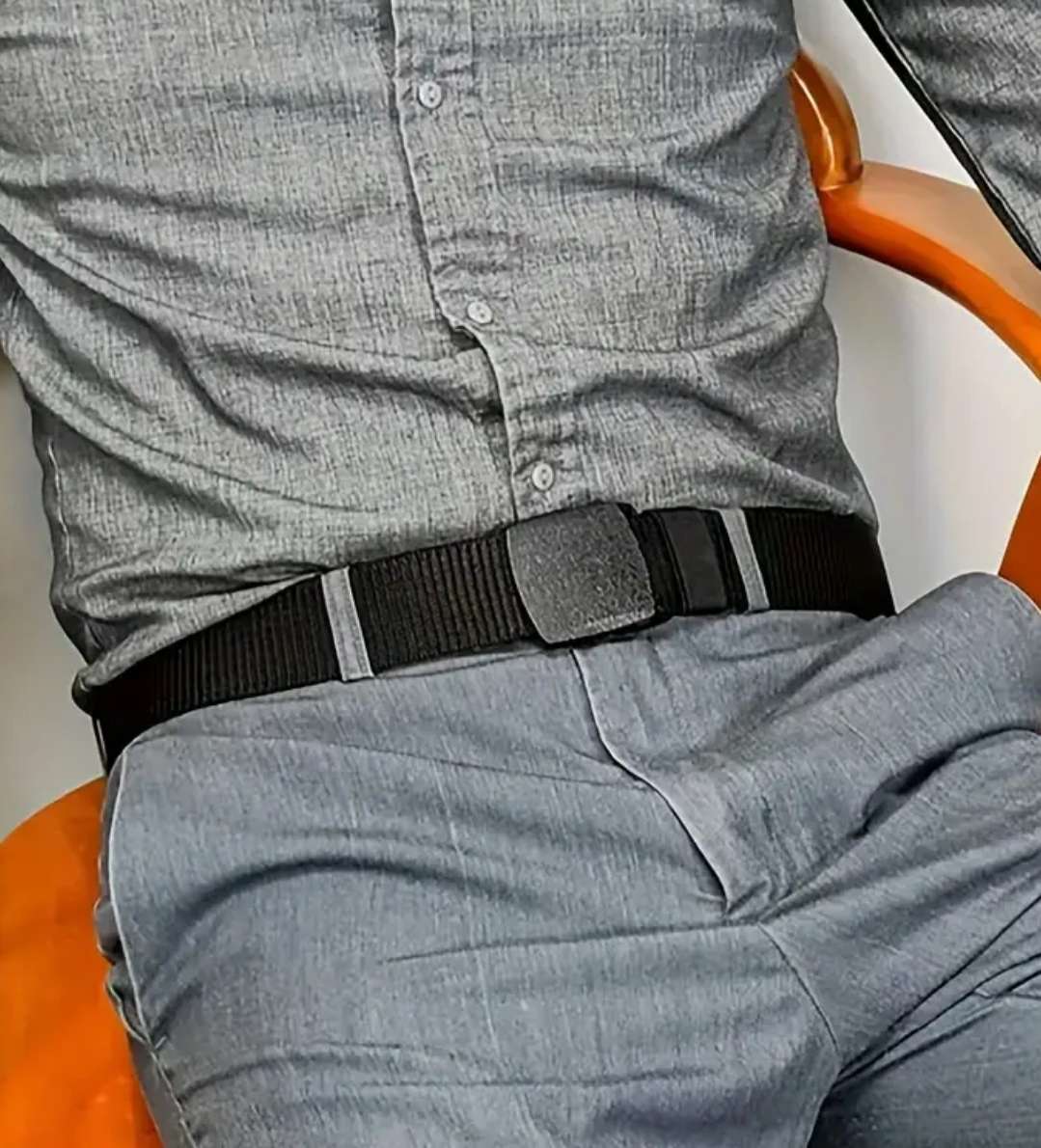 Nylon belt with quick release buckle - black