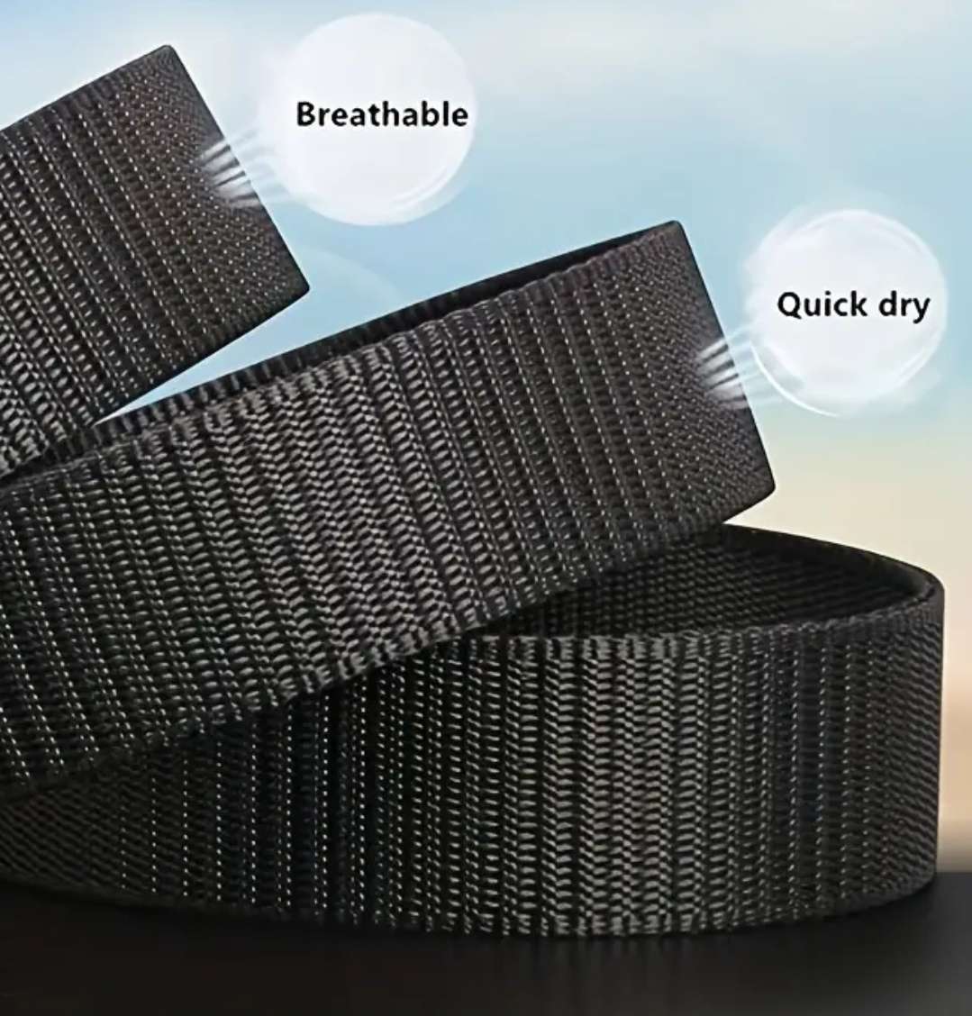 Nylon belt with quick release buckle - black