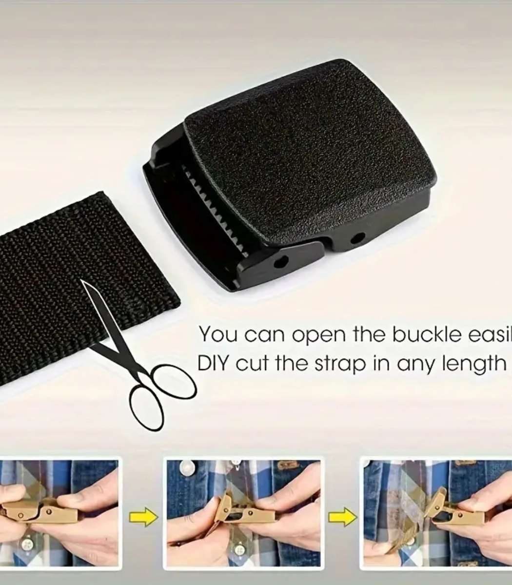 Nylon belt with quick release buckle - black