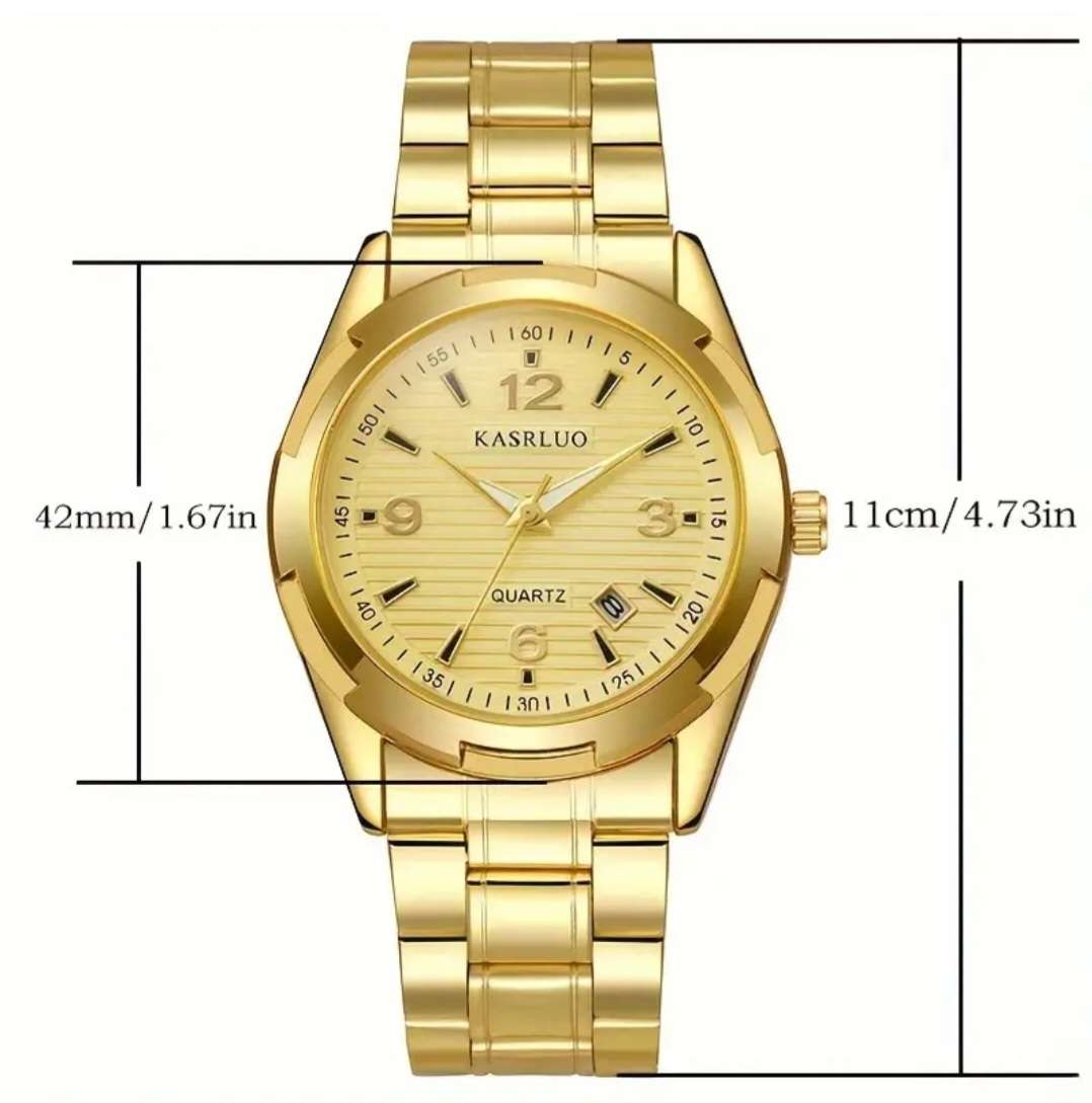 Kasrluo mens buiseness watch with stainless steel strap