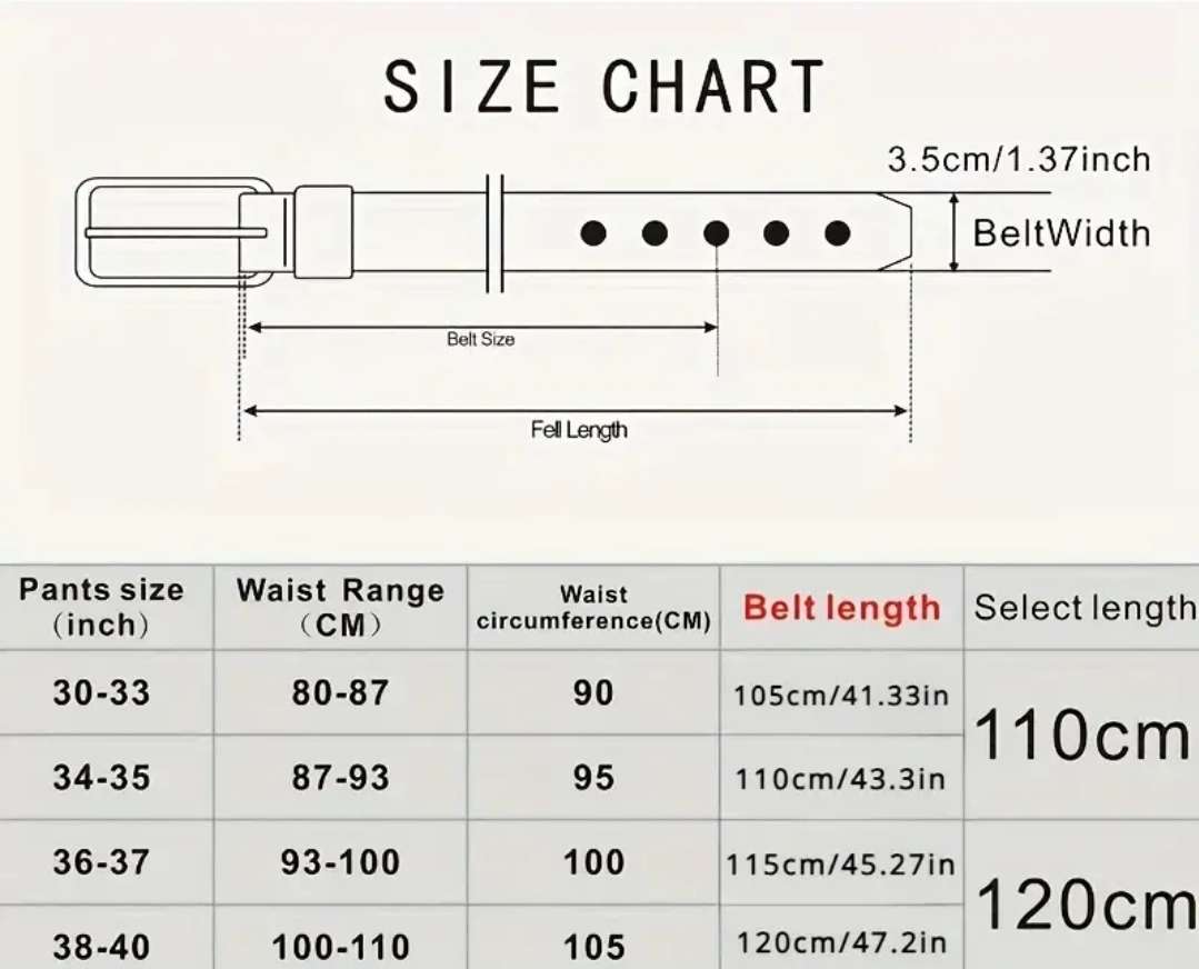 Genuine leather cowhide unisex belt