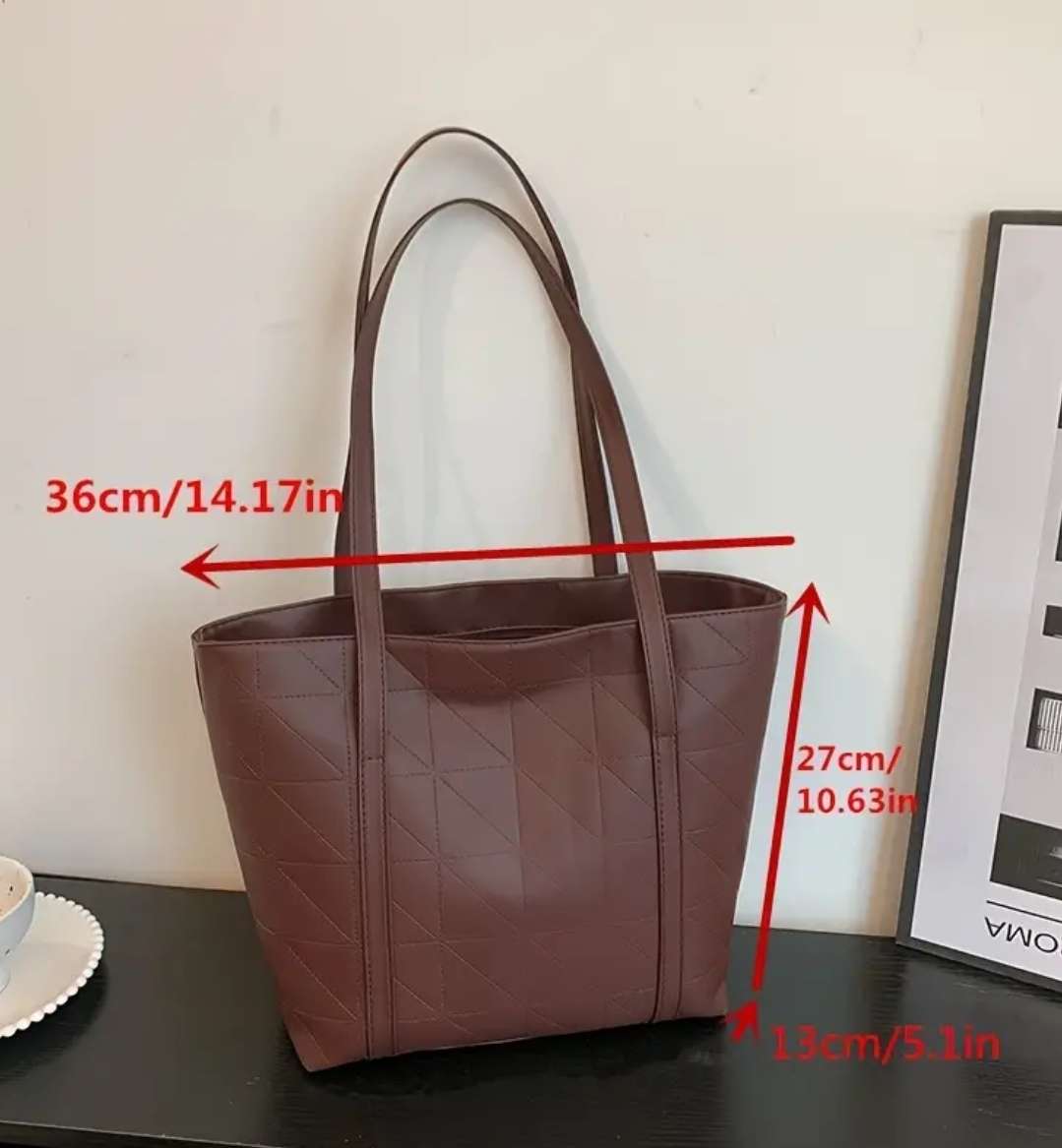 PU Leather tote bag - brown