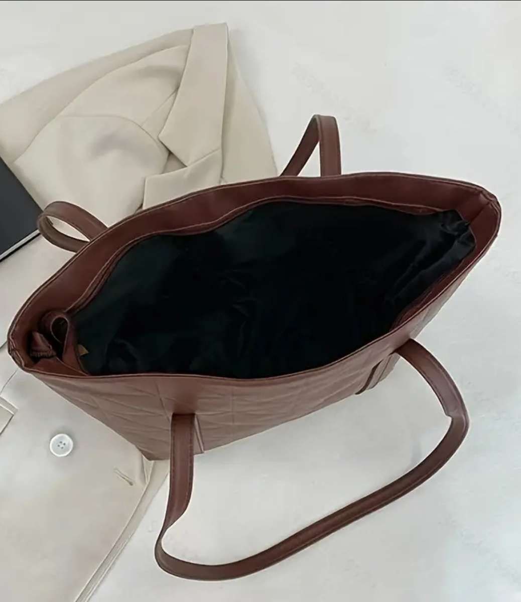 PU Leather tote bag - brown