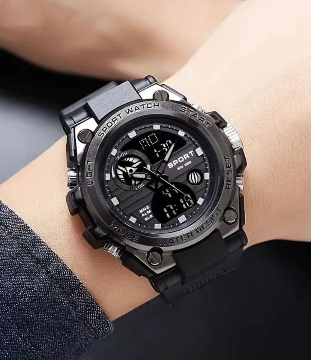 Men's dual display sport watch