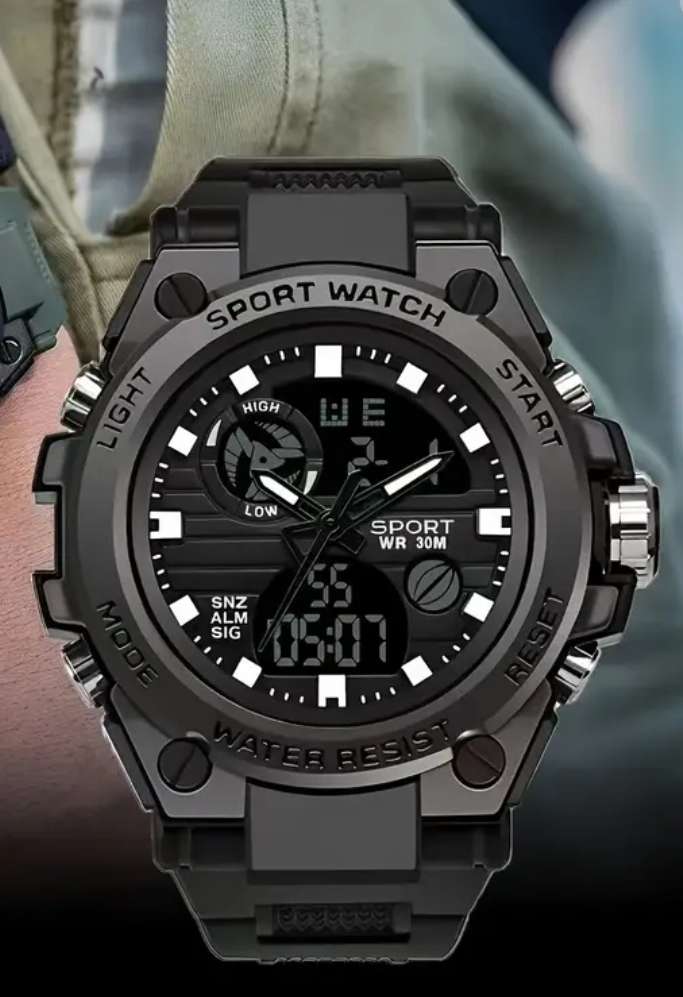 Men's dual display sport watch