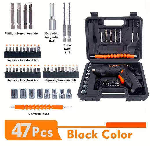47 Piece rechargeable electric screwdriver