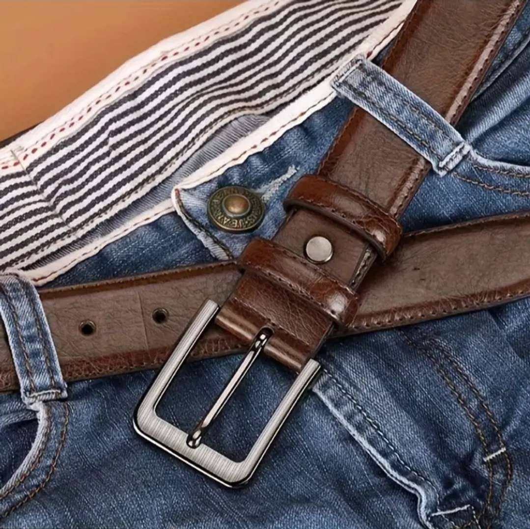 Mens genuine leather belt