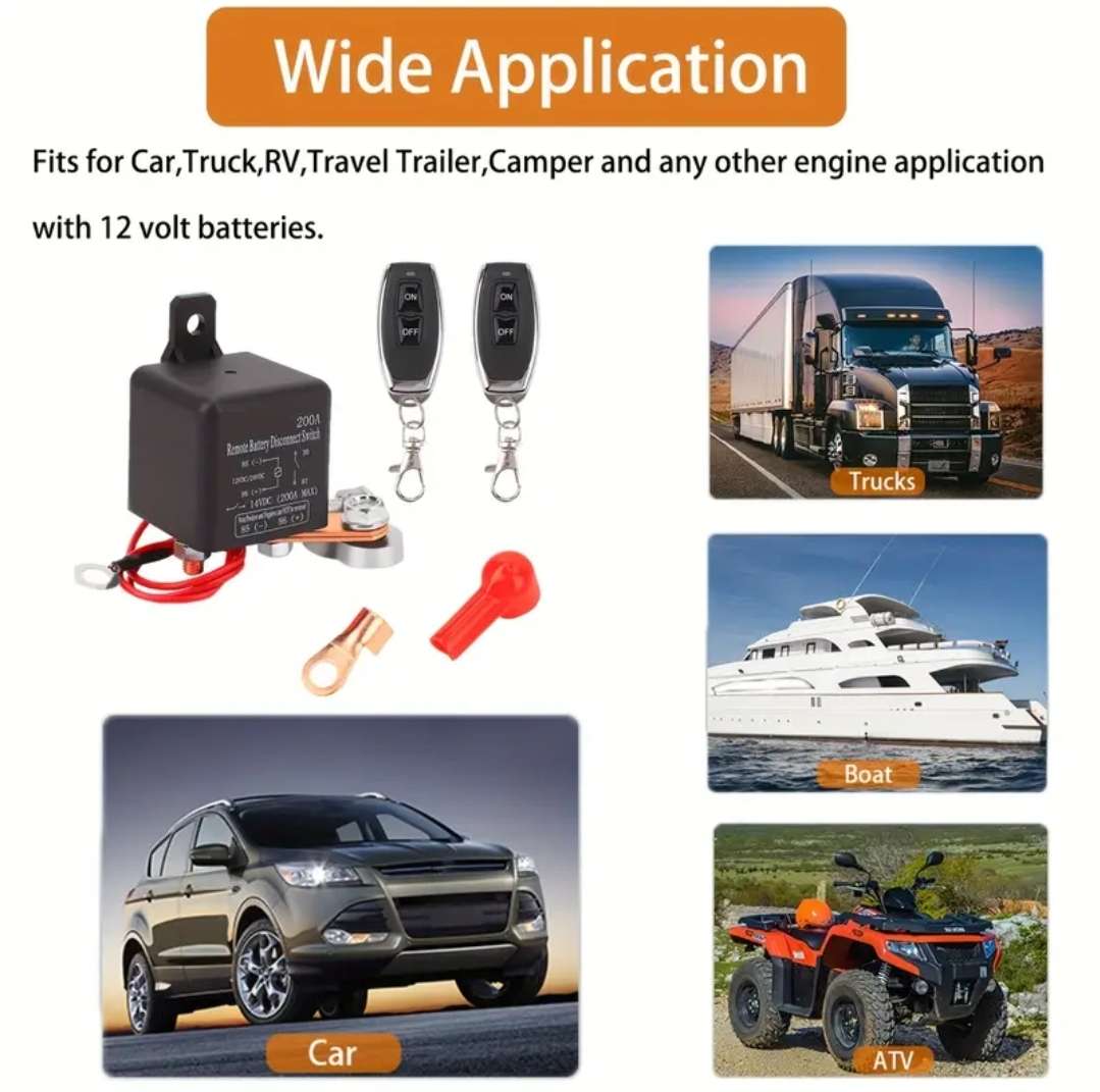 Vehicle security enhancement - Remote control battery disconnect relay