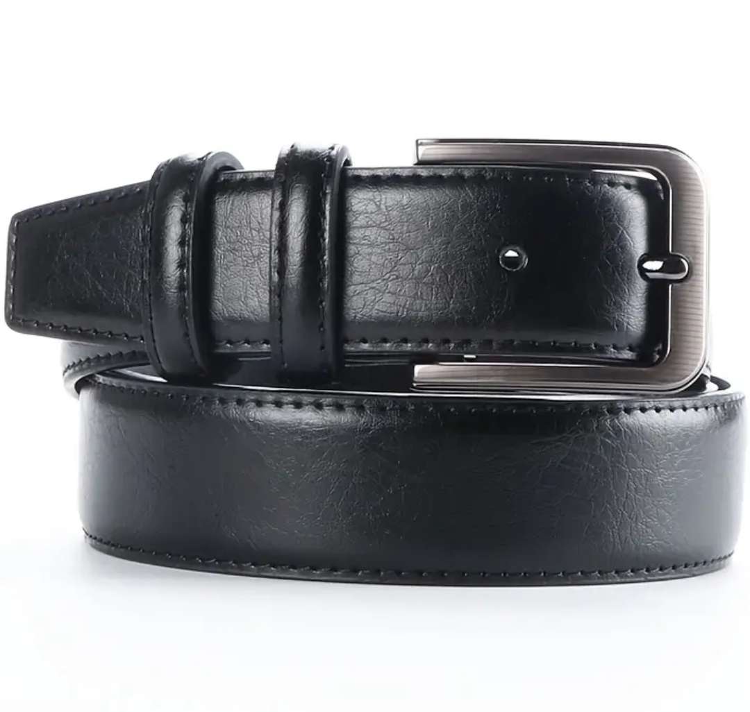 Genuine Leather unisex belt- black 130cm