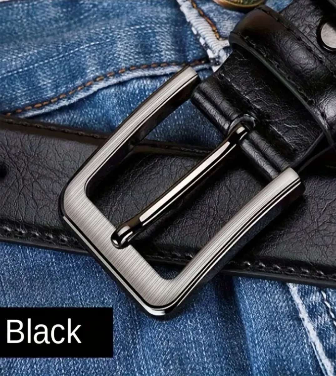 Genuine Leather unisex belt- black