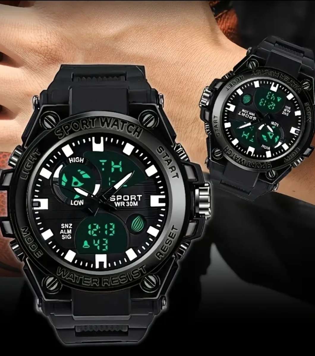 Men's dual display sport watch