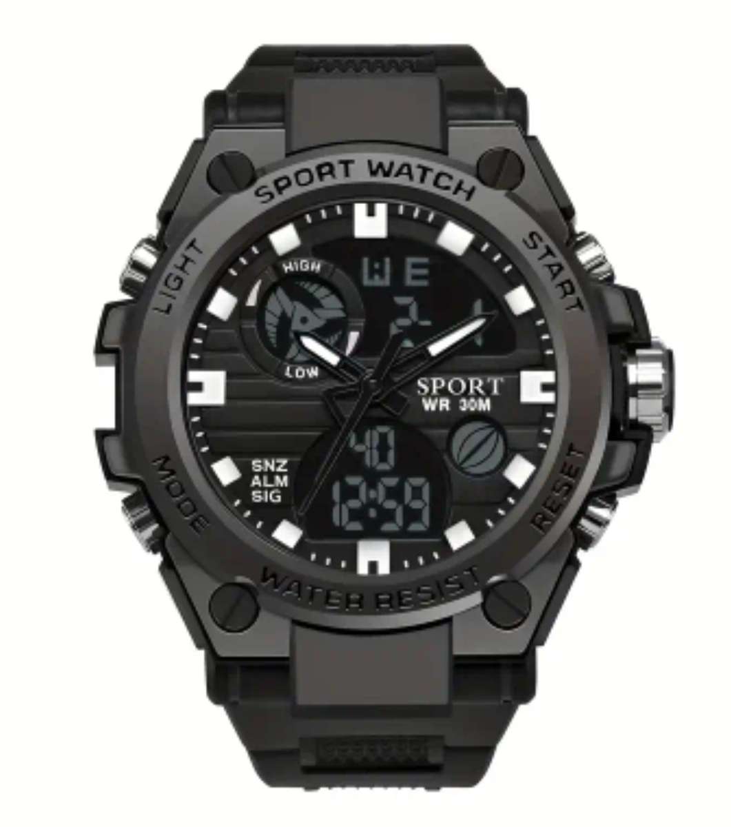 Men's dual display sport watch