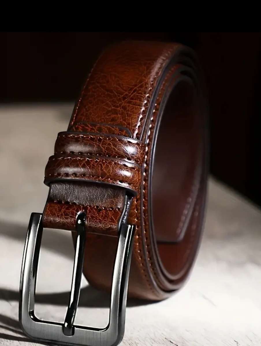 Leather unisex belt- brown 120cm