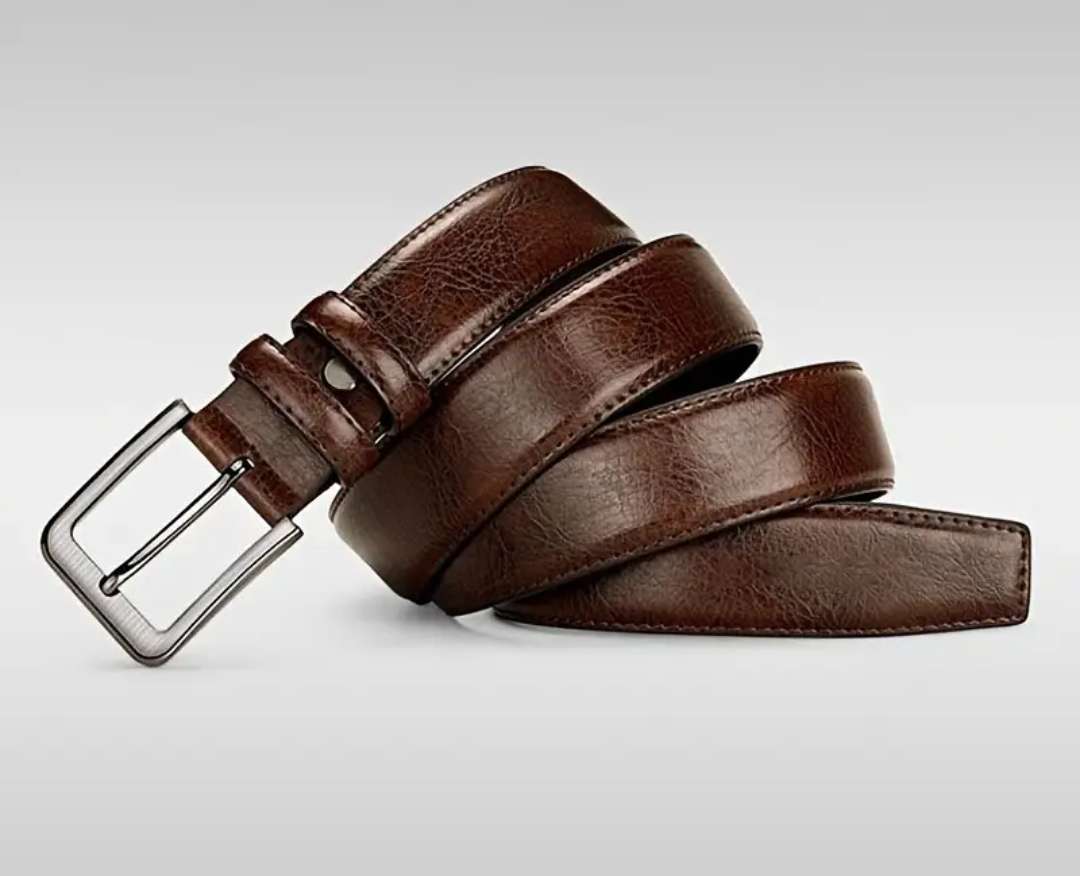Leather unisex belt- brown 120cm