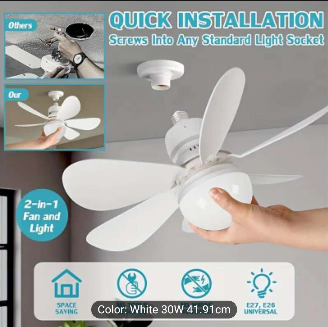 Prepare for summer-  Easy install ceiling fan with LED light