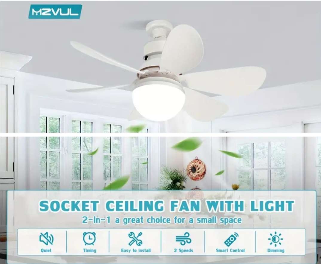 Prepare for summer-  Easy install ceiling fan with LED light