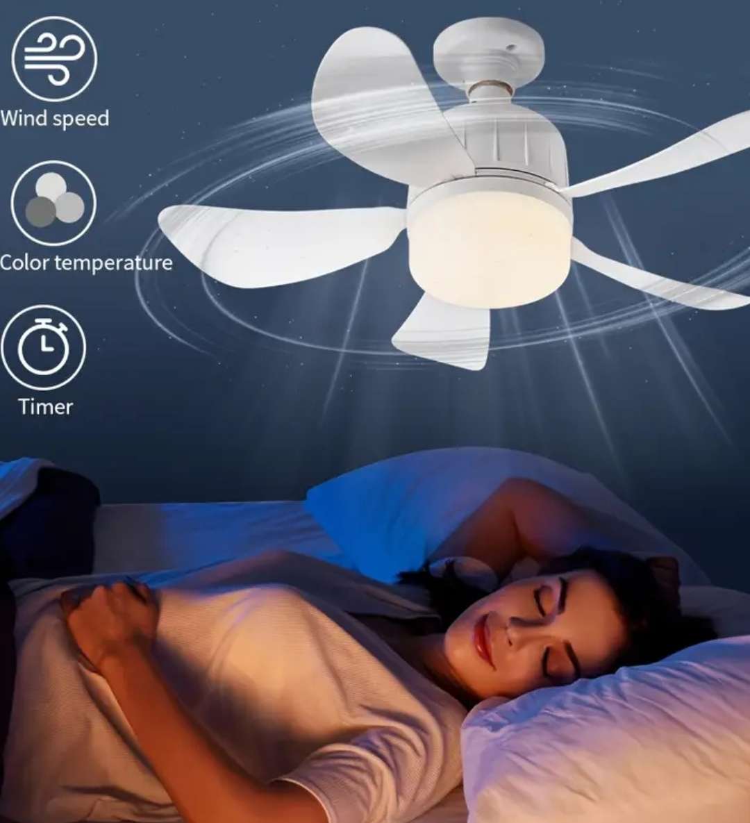 LED light and ceiling fan