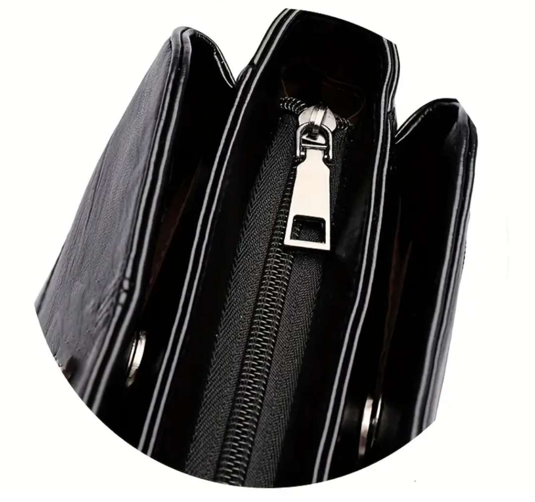 Black shoulder sling handbag