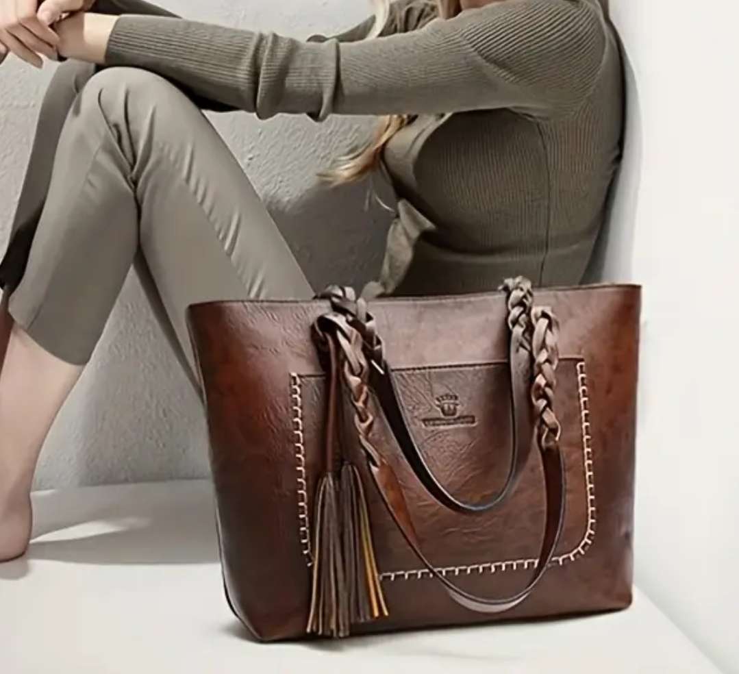 Large vintage look tote bag