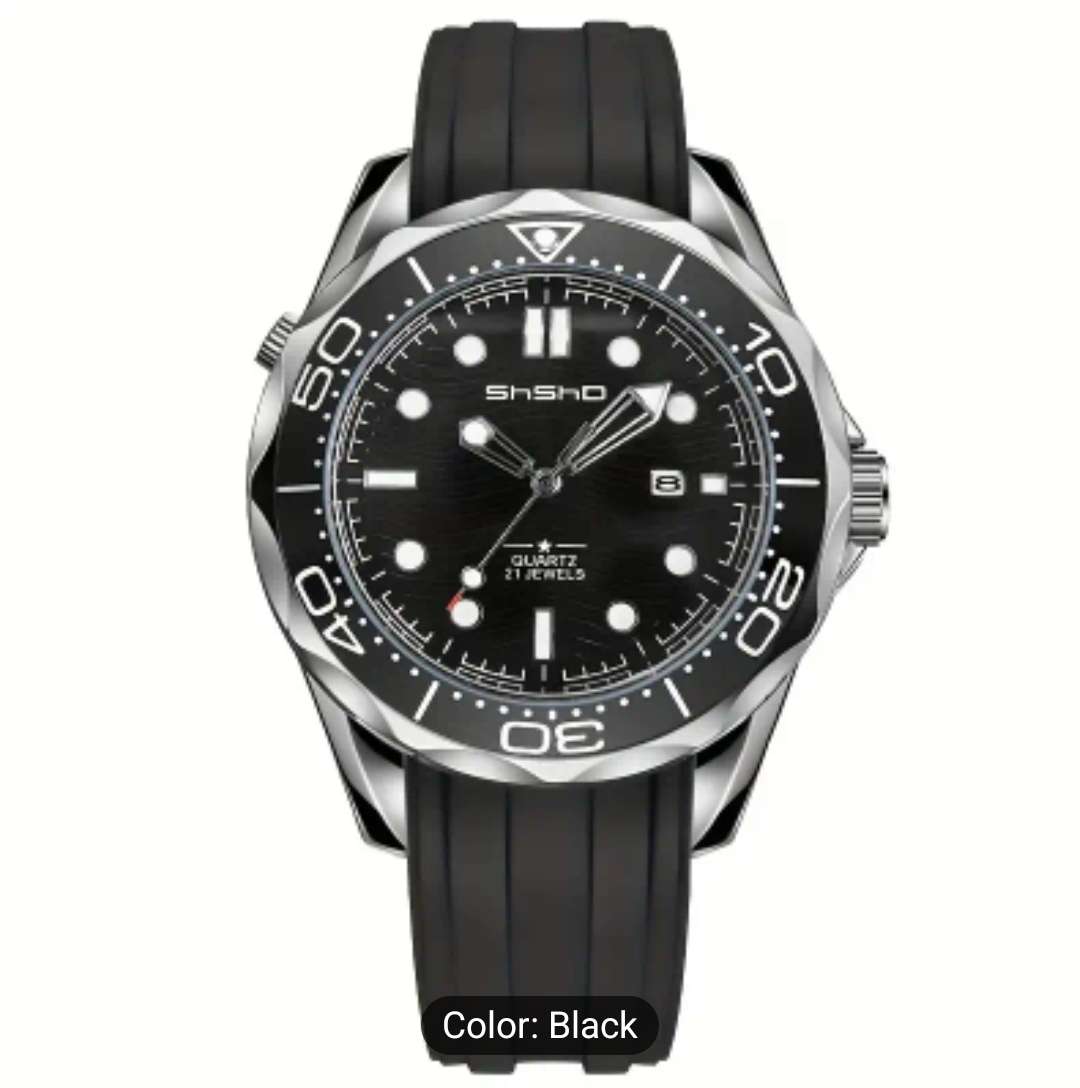 Large dial men's watch in watch protection zippered case