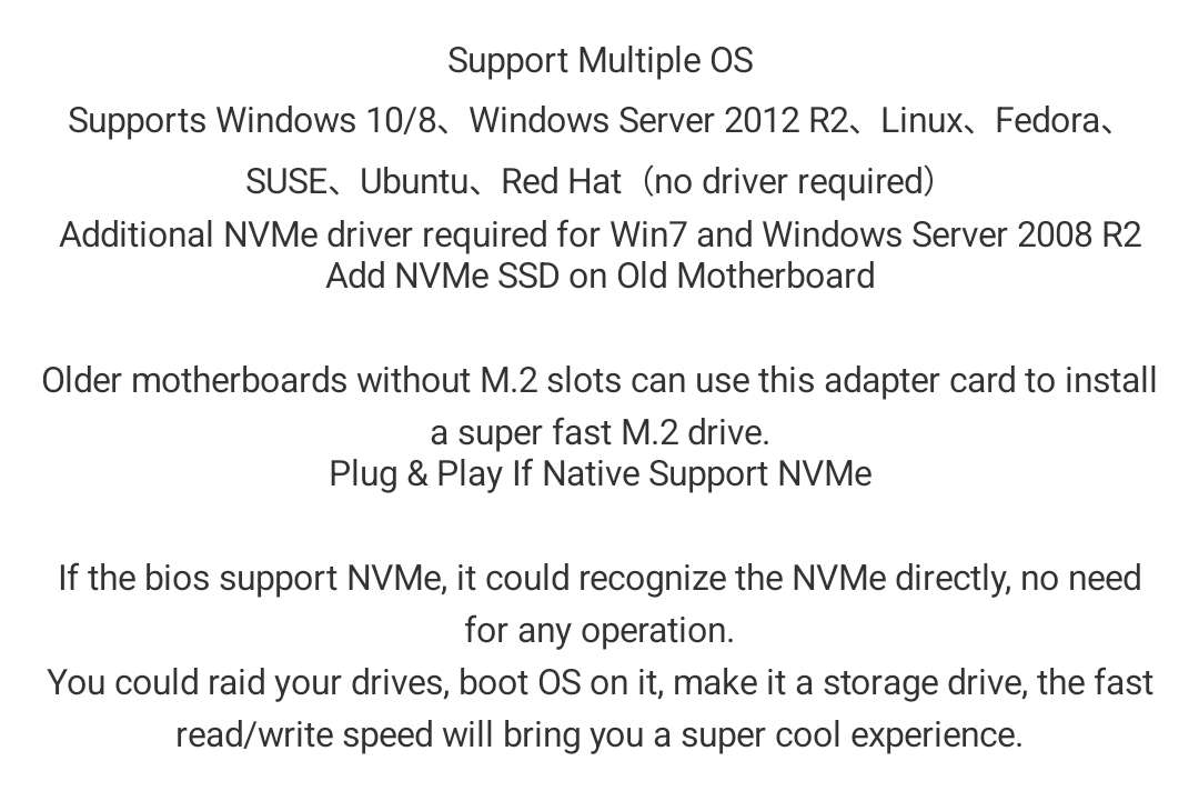 NVME to PCIe4 adapter card