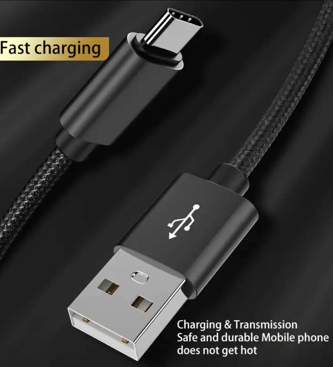Extra length USB C charging and data cable