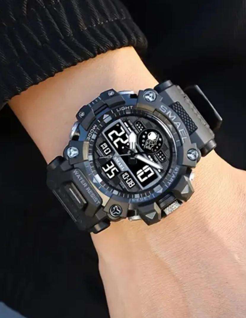 Smael duel display waterproof sport watch