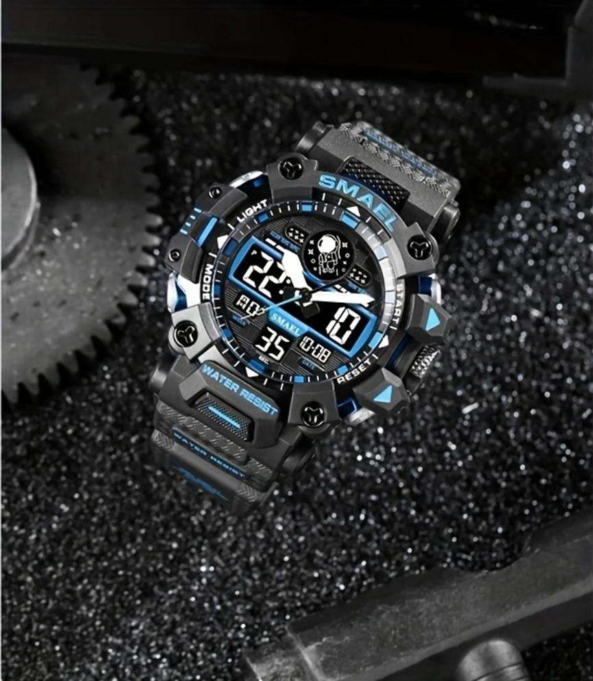 Smael duel display waterproof sport watch