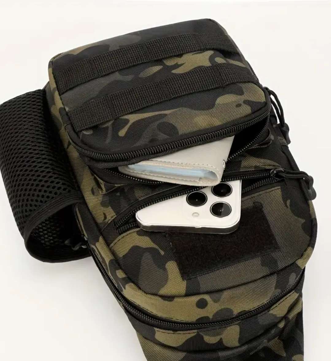 Camouflage chest pack or shoulder sling bag