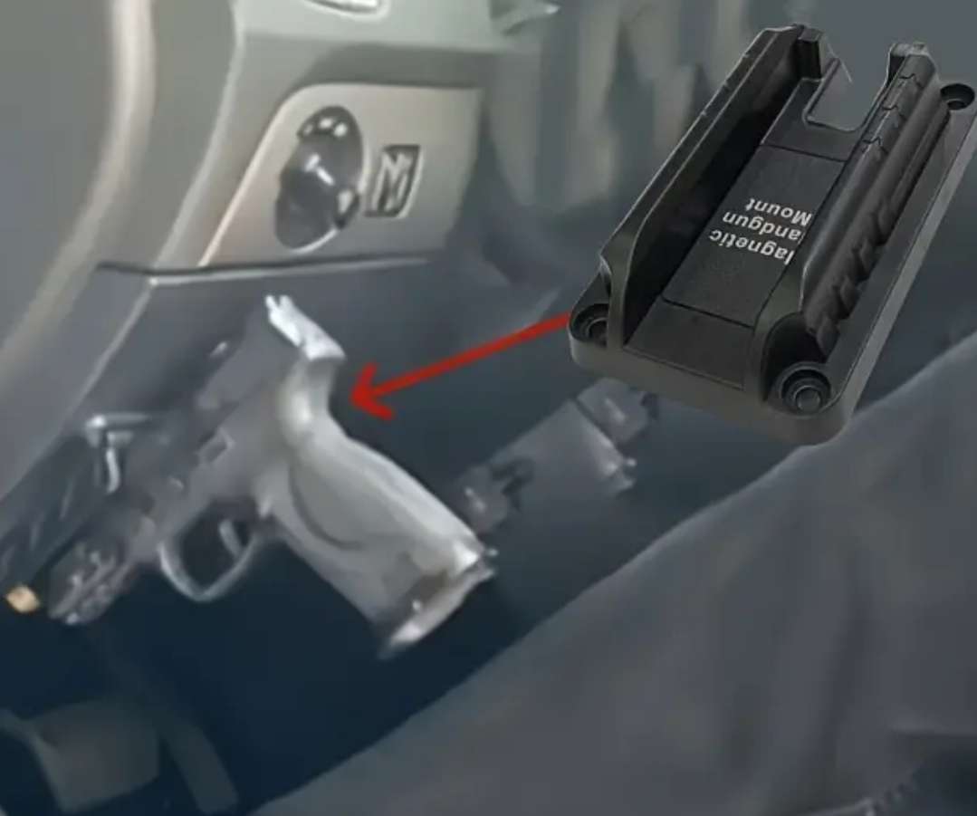 Magnetic quick draw handgun mount for for car or truck