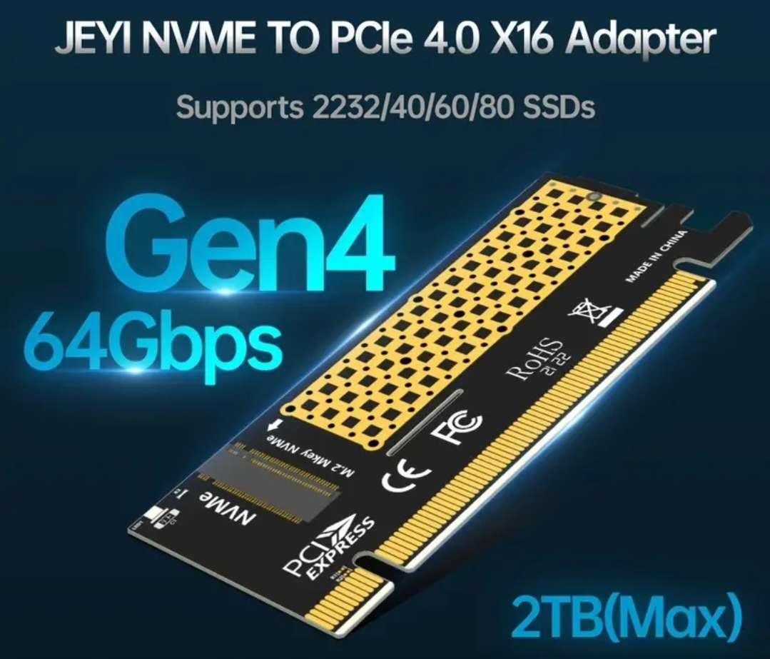 NVME to PCIe4 x16 adapter card