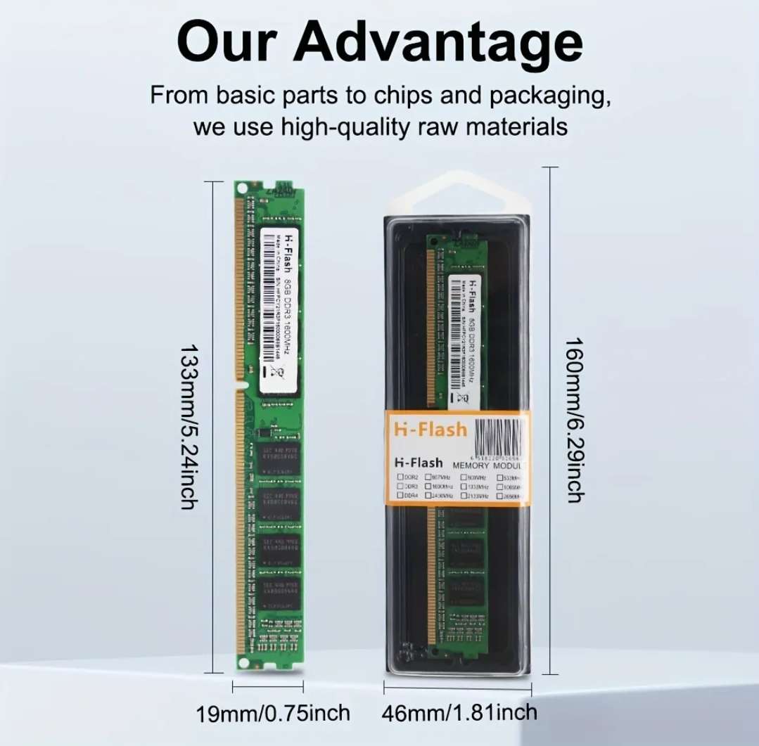 Low profile DDR3 8G RAM 1600MHz