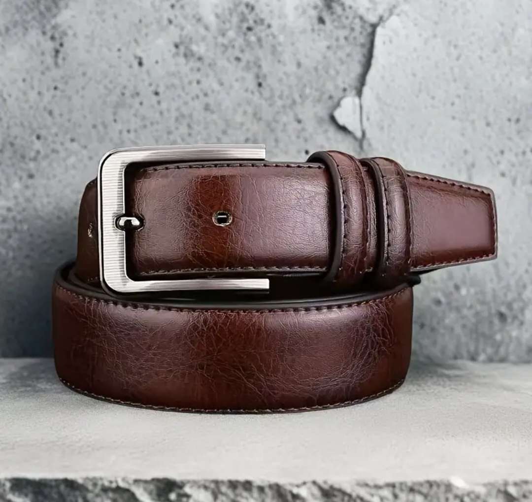 Genuine cowhide leather belt - brown 120cm